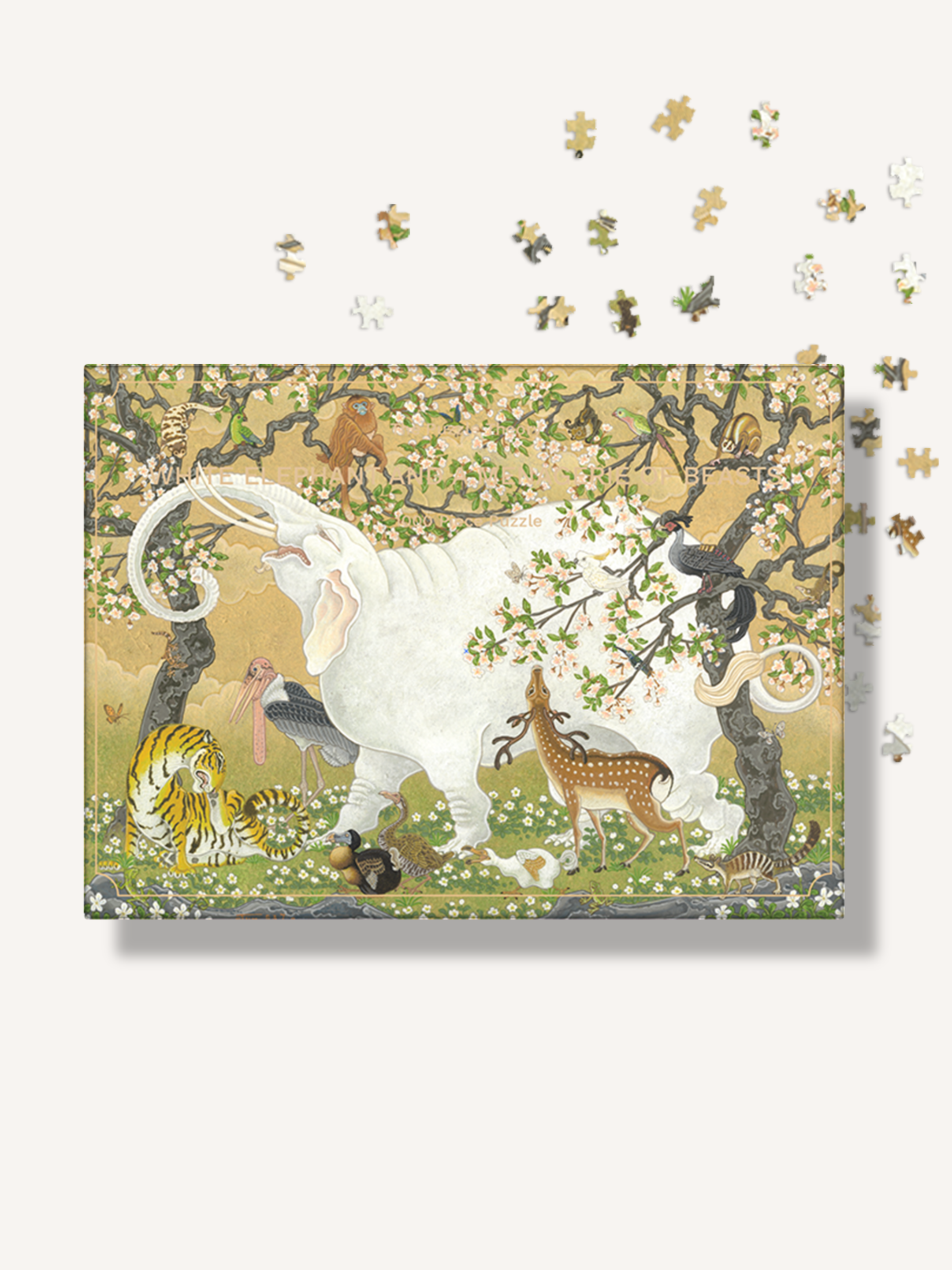 Jun Sato White Elephant and a Menagerie of Beasts - 1000 Piece Puzzle
